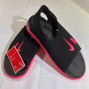 Nike Sleek Black/Pink Athletic Sandals (Youth)